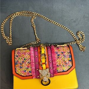 Aldo Rheana Straw Convertible Crossbody Bag In Pink Overflow